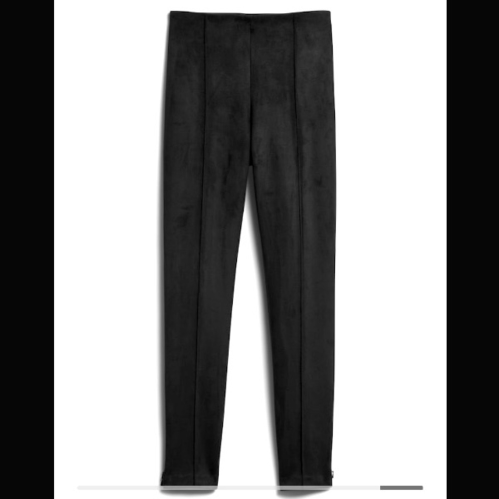 NWT Banana Republic High-Rise Vegan Suede Legging with Pintuck